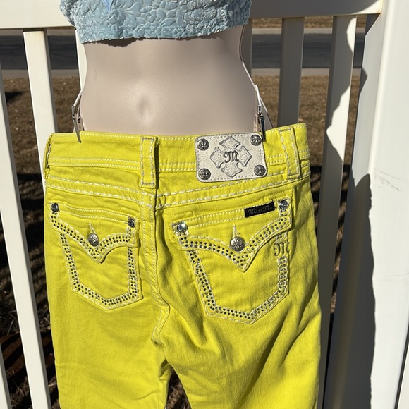 Miss Me Size 27 Skinny Neon Yellow Jeans - Picture 5 of 5